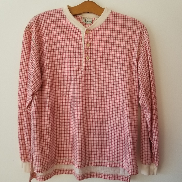 L.L. Bean Kids Red Patterned Henley Shirt - Picture 7 of 10